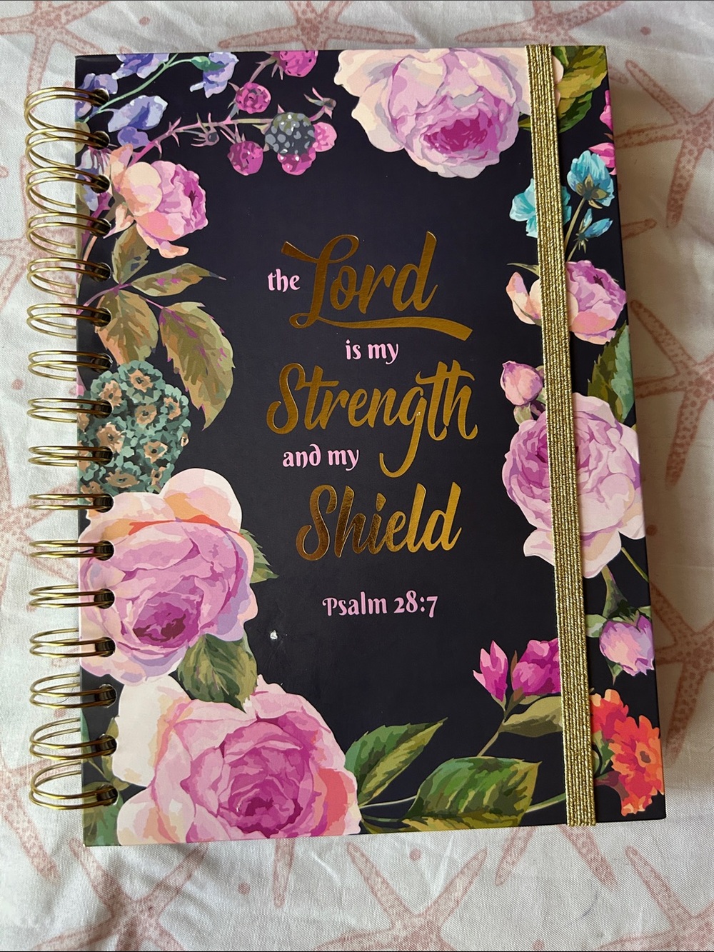Floral Journal - Navy with Pink Floral Accents